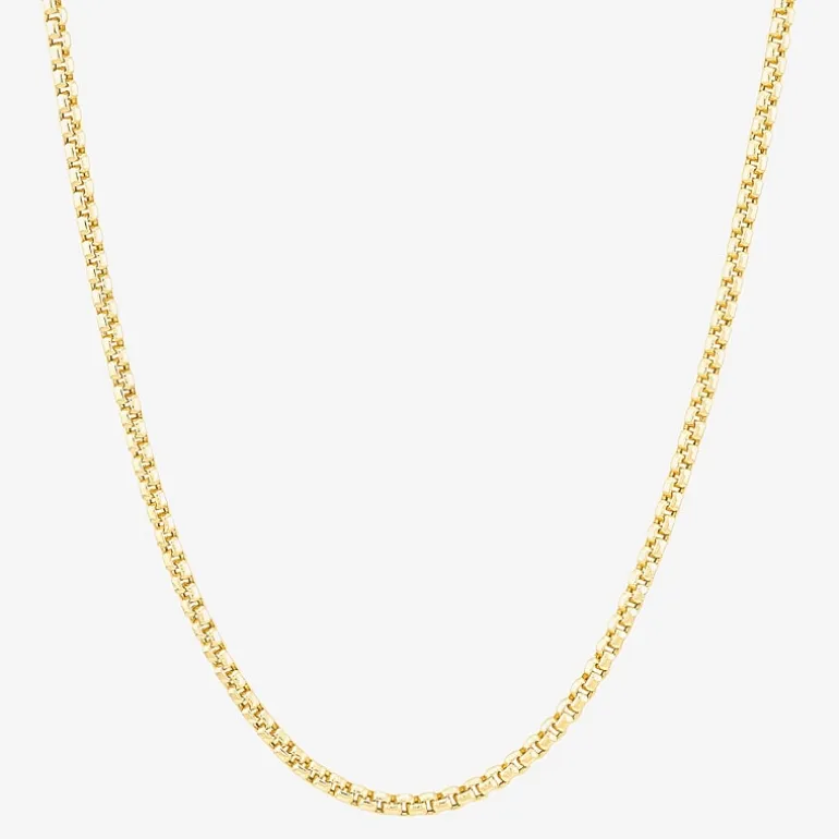 Made in Italy Womens 14K Gold 22 Inch Box Chain Necklace