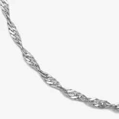 Made in Italy Womens 10K Gold 22 Inch Singapore Chain Necklace
