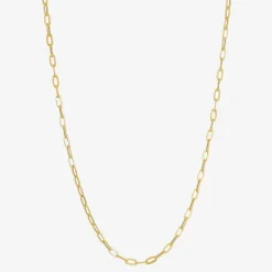 Made in Italy Womens 10K Gold 18 Inch Paperclip Chain Necklace