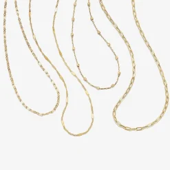 Made in Italy Womens 10K Gold 18 Inch Paperclip Chain Necklace