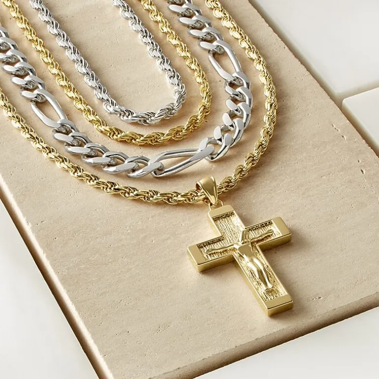 Made in Italy Womens 24K Gold Over Silver 24 Inch Rope Chain Necklace