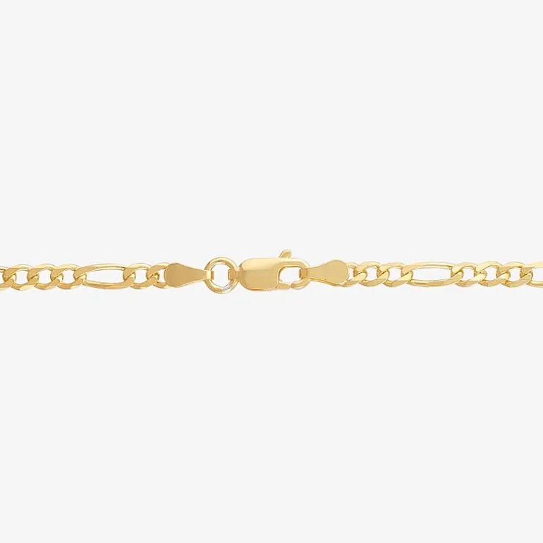 Made in Italy Womens 24K Gold Over Silver 18 Inch Figaro Chain Necklace