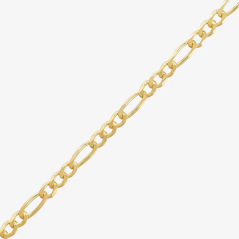 Made in Italy Womens 24K Gold Over Silver 18 Inch Figaro Chain Necklace