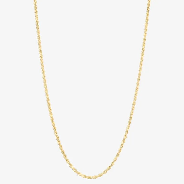 Made in Italy Womens 24K Gold Over Silver 24 Inch Rope Chain Necklace