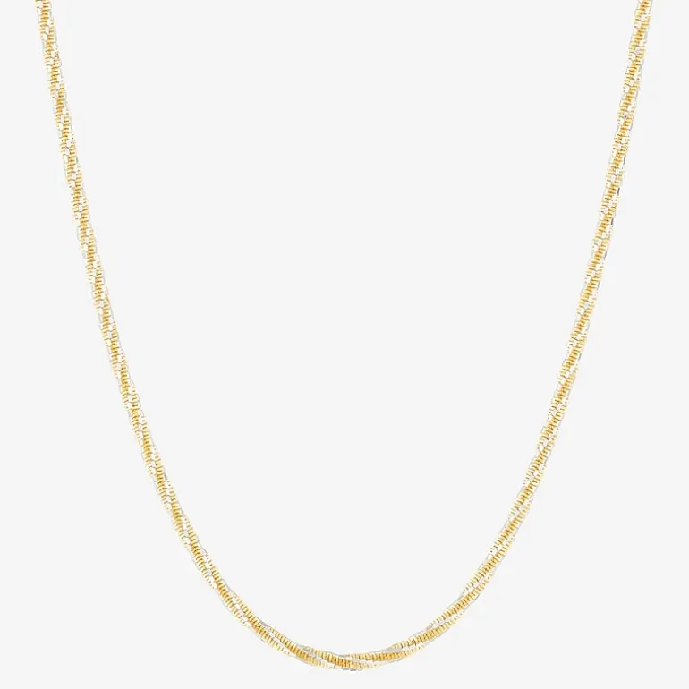 Made in Italy Womens 24K Gold Over Silver 18 Inch Chain Necklace