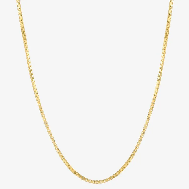 Made in Italy Womens 14K Gold Over Silver 24 Inch Box Chain Necklace