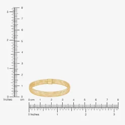 Made in Italy Womens 10K Gold Round Bangle Bracelet