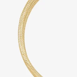 Made in Italy Womens 10K Gold Round Bangle Bracelet