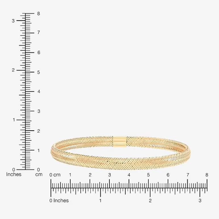 Made in Italy Womens 10K Gold Stretch Bracelet