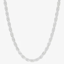 Made in Italy Womens Sterling Silver 20 Inch Rope Chain Necklace