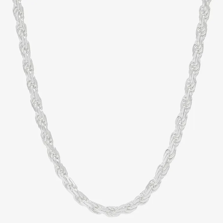 Made in Italy Womens Sterling Silver 20 Inch Rope Chain Necklace