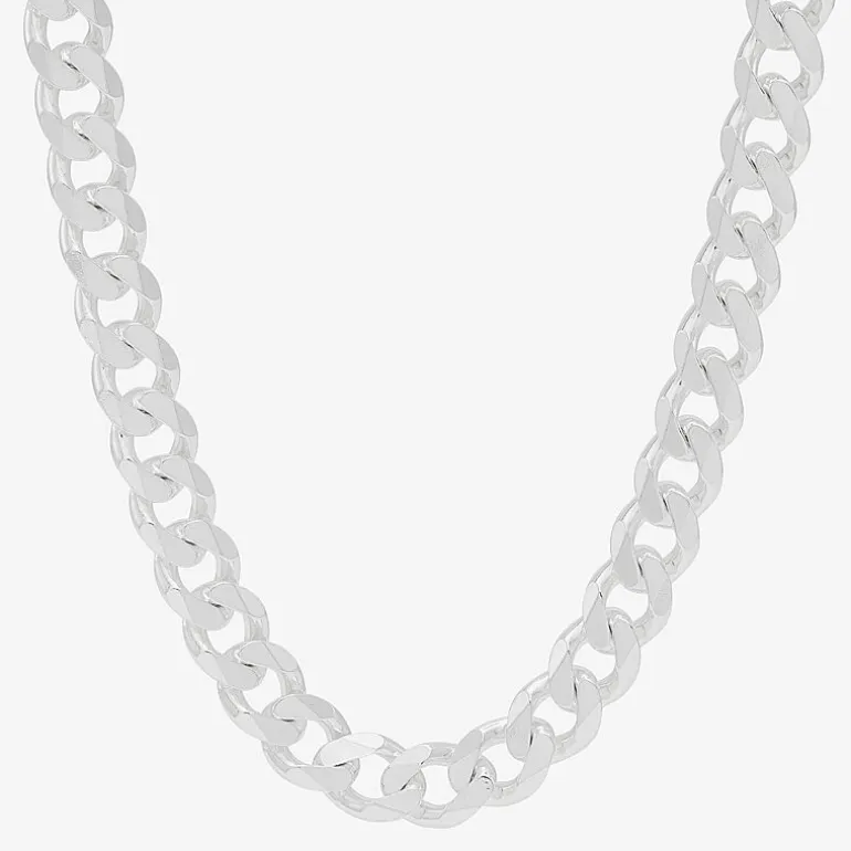 Made in Italy Womens Sterling Silver 22 Inch Curb Chain Necklace