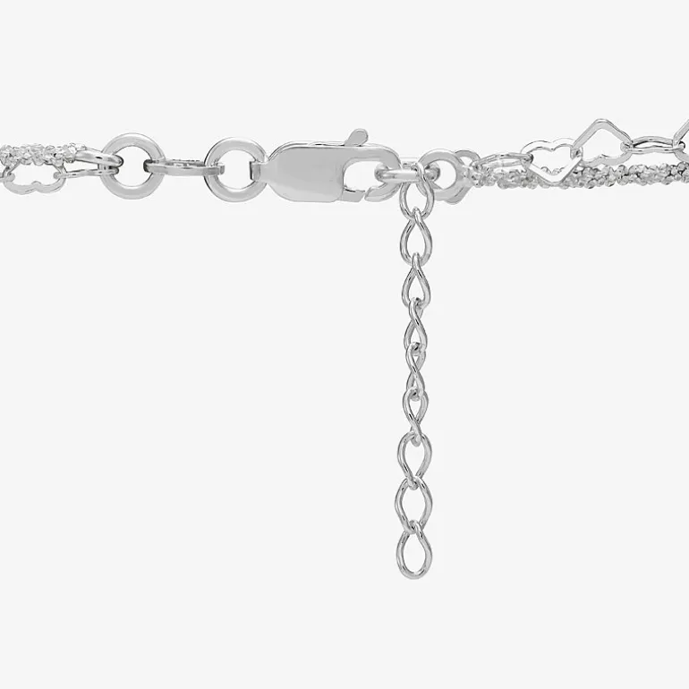 Made in Italy Womens Sterling Silver 10 Inch Solid Link Ankle Bracelet