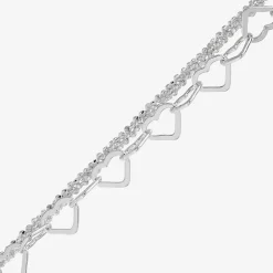 Made in Italy Womens Sterling Silver 10 Inch Solid Link Ankle Bracelet