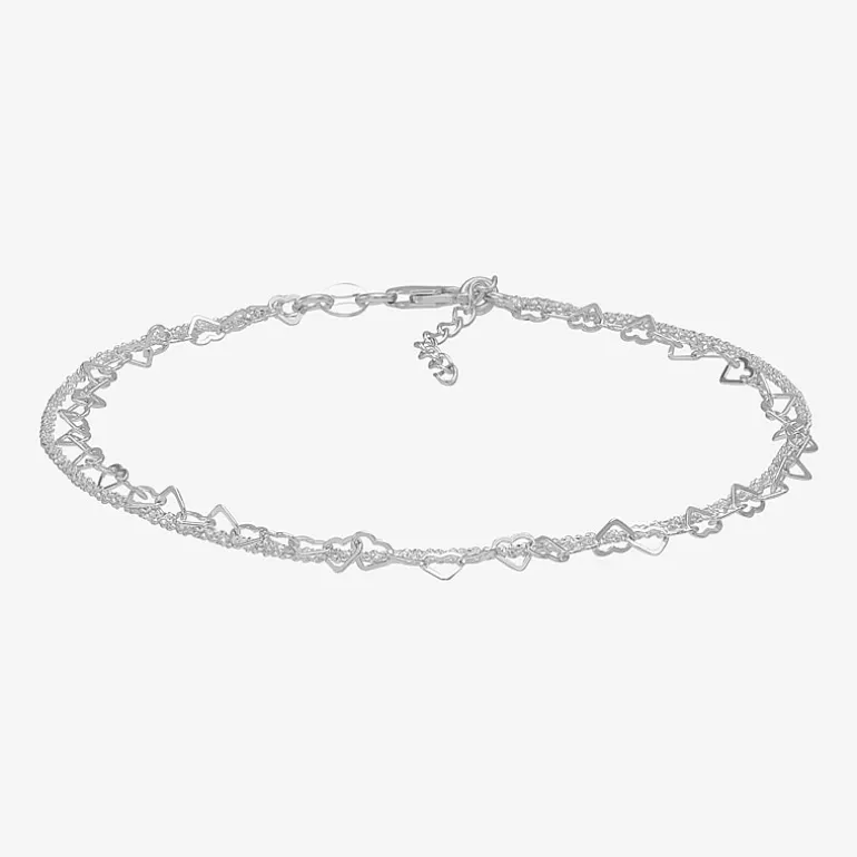 Made in Italy Womens Sterling Silver 10 Inch Solid Link Ankle Bracelet