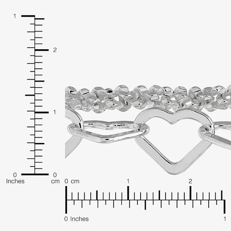 Made in Italy Womens Sterling Silver 10 Inch Solid Link Ankle Bracelet
