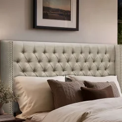 Madison Park Baldwin Queen Upholstered Tufted  Headboard