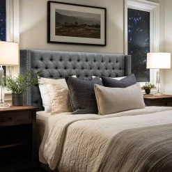 Madison Park Baldwin Queen Upholstered Tufted  Headboard