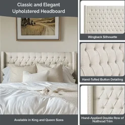 Madison Park Baldwin Queen Upholstered Tufted  Headboard