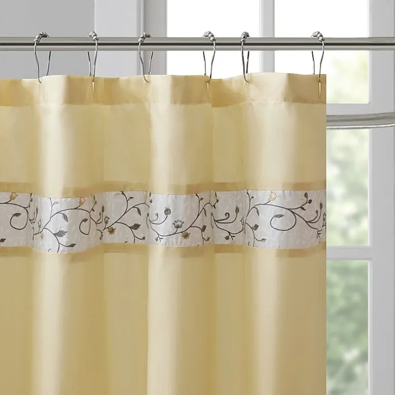 Madison Park Belle Embroidered Shower Curtain