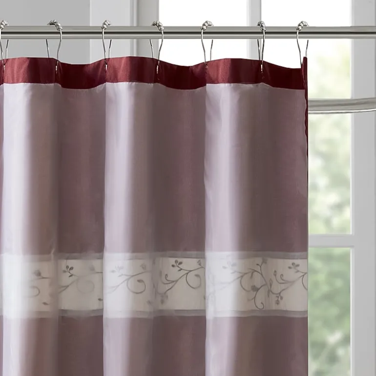 Madison Park Belle Embroidered Shower Curtain