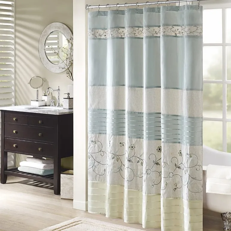 Madison Park Belle Embroidered Shower Curtain