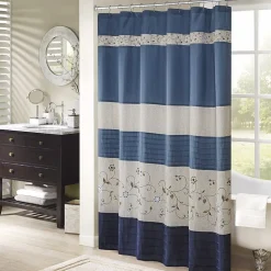 Madison Park Belle Embroidered Shower Curtain