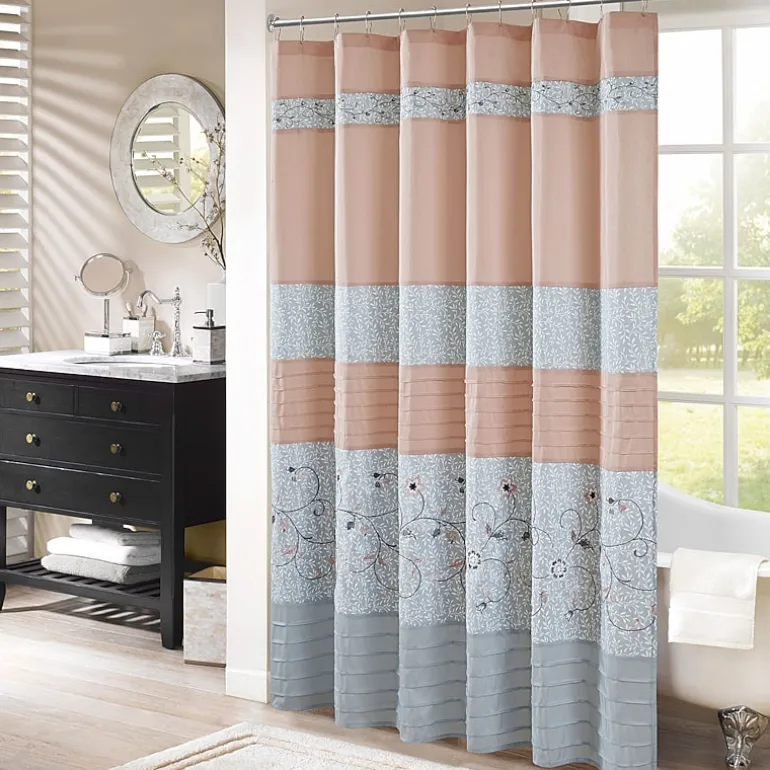 Madison Park Belle Embroidered Shower Curtain