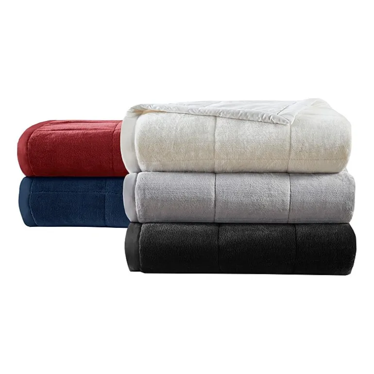 Madison Park Campbell Reversible Plush To Microfiber Temperature Regulating Down Alternative Blanket