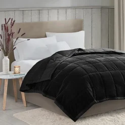 Madison Park Campbell Reversible Plush To Microfiber Temperature Regulating Down Alternative Blanket