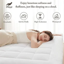 Madison Park Cloud Soft Plush Waterproof Quilted Mattress Pad