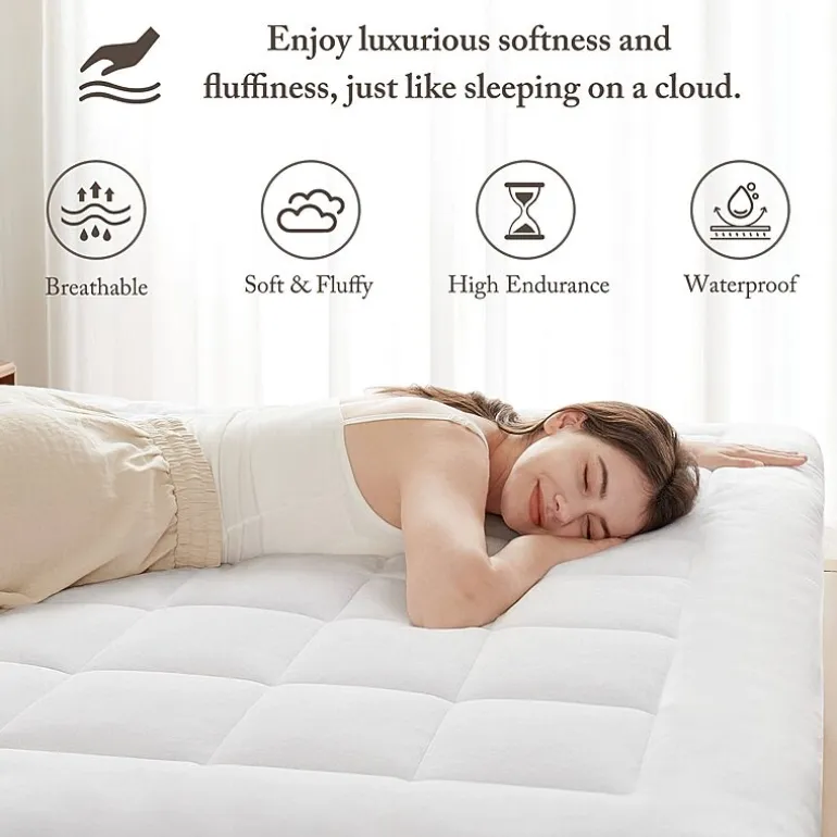 Madison Park Cloud Soft Plush Waterproof Quilted Mattress Pad
