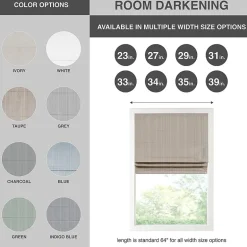 Madison Park Colm Energy Saving Cordless Room Darkening Roman Shade