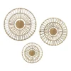 Madison Park Ella Round Natural Fiber And Mirror 3-pc. Wall Art Set