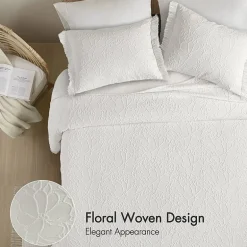 Madison Park Esme Floral Tufting Chenille 3-pc. Easy Care Bedspread Set
