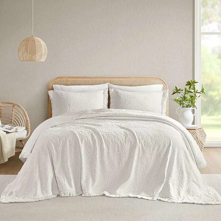 Madison Park Esme Floral Tufting Chenille 3-pc. Easy Care Bedspread Set