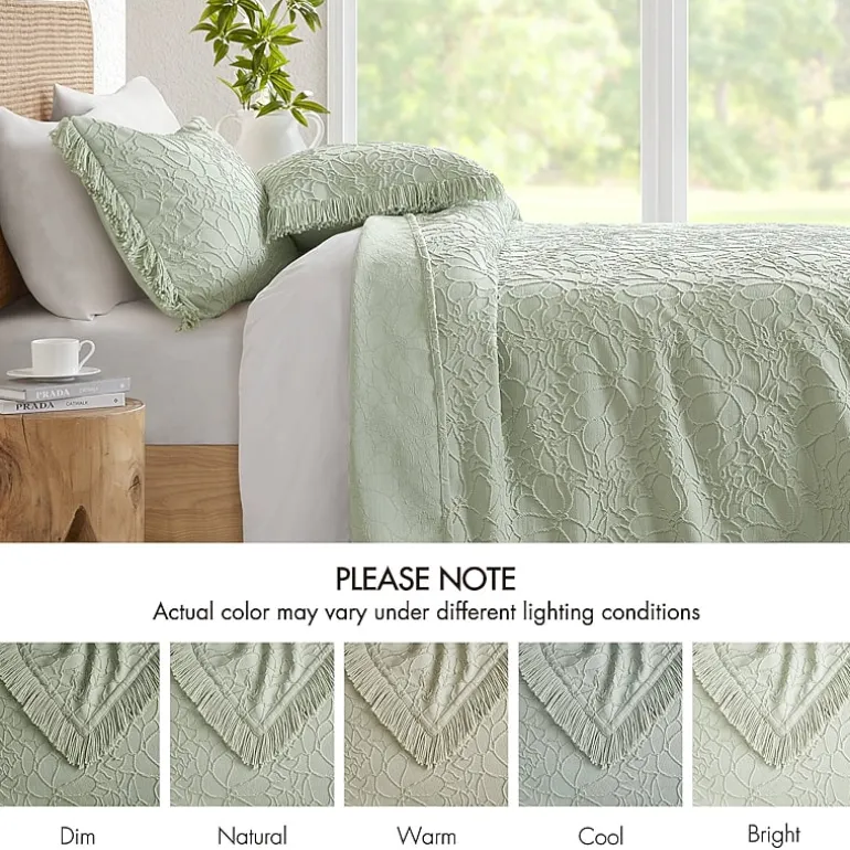 Madison Park Esme Floral Tufting Chenille 3-pc. Easy Care Bedspread Set