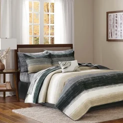 Madison Park Essentials Barret Quilt Set with Cotton Bed Sheets