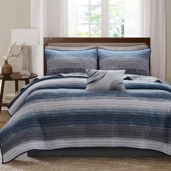 Madison Park Essentials Barret Quilt Set with Cotton Bed Sheets