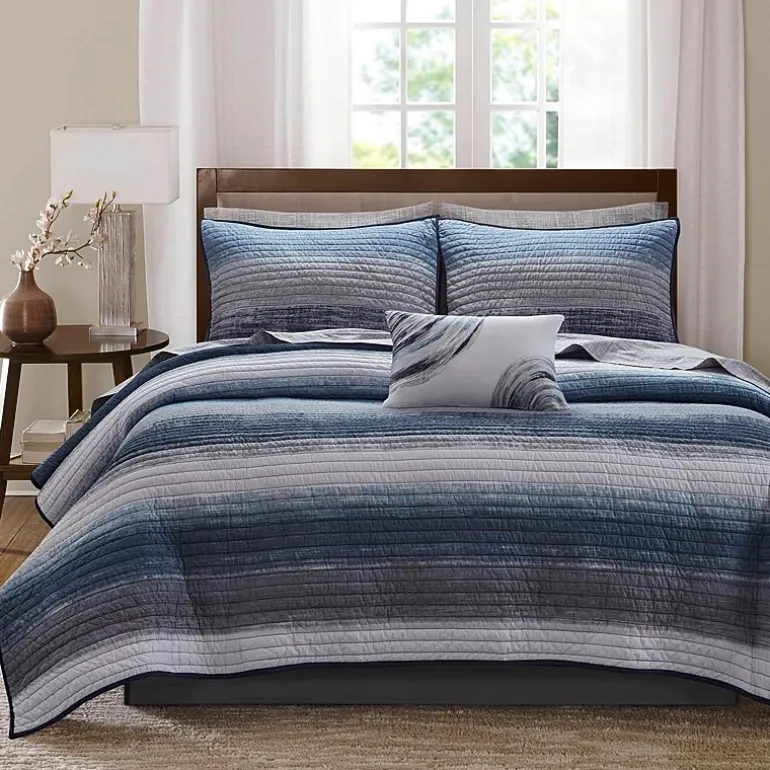 Madison Park Essentials Barret Quilt Set with Cotton Bed Sheets