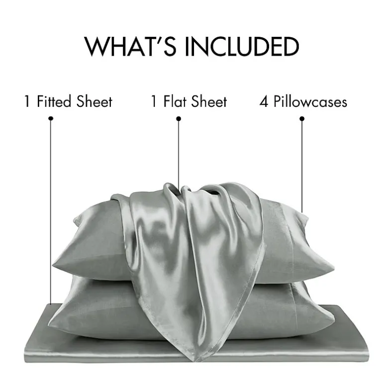 Madison Park Essentials Solid Satin 6-pc. Sheet Set