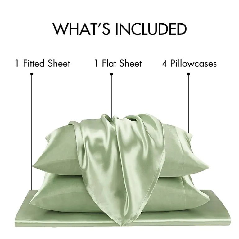 Madison Park Essentials Solid Satin 6-pc. Sheet Set