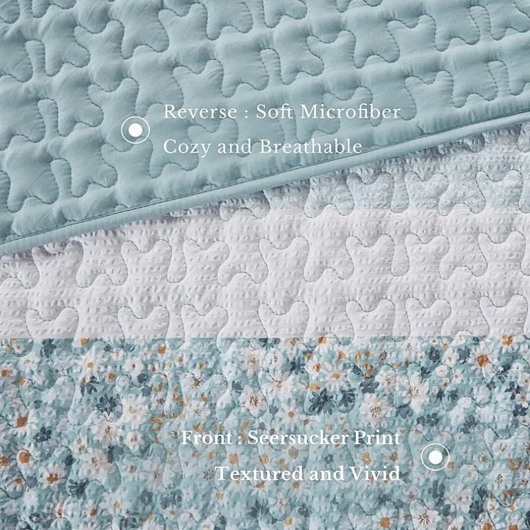 Madison Park Evian Seersucker 4-pc. Hypoallergenic Quilt Set