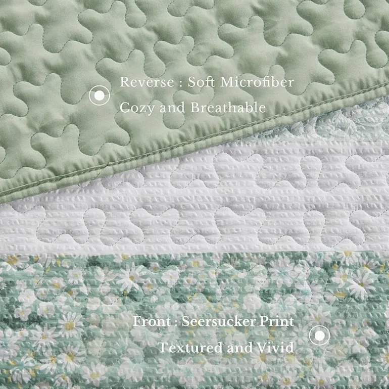 Madison Park Evian Seersucker 4-pc. Hypoallergenic Quilt Set