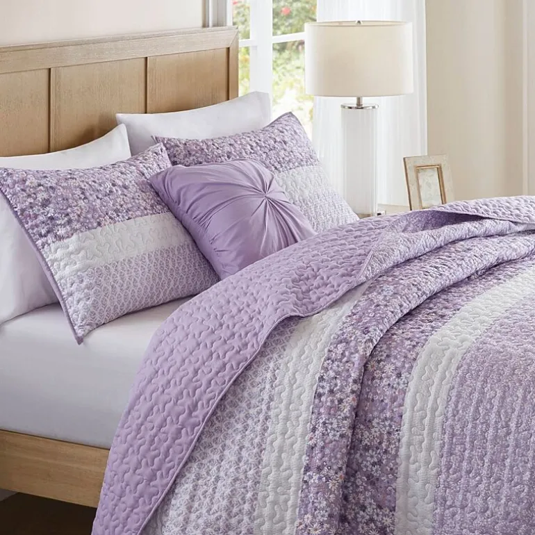Madison Park Evian Seersucker 4-pc. Hypoallergenic Quilt Set