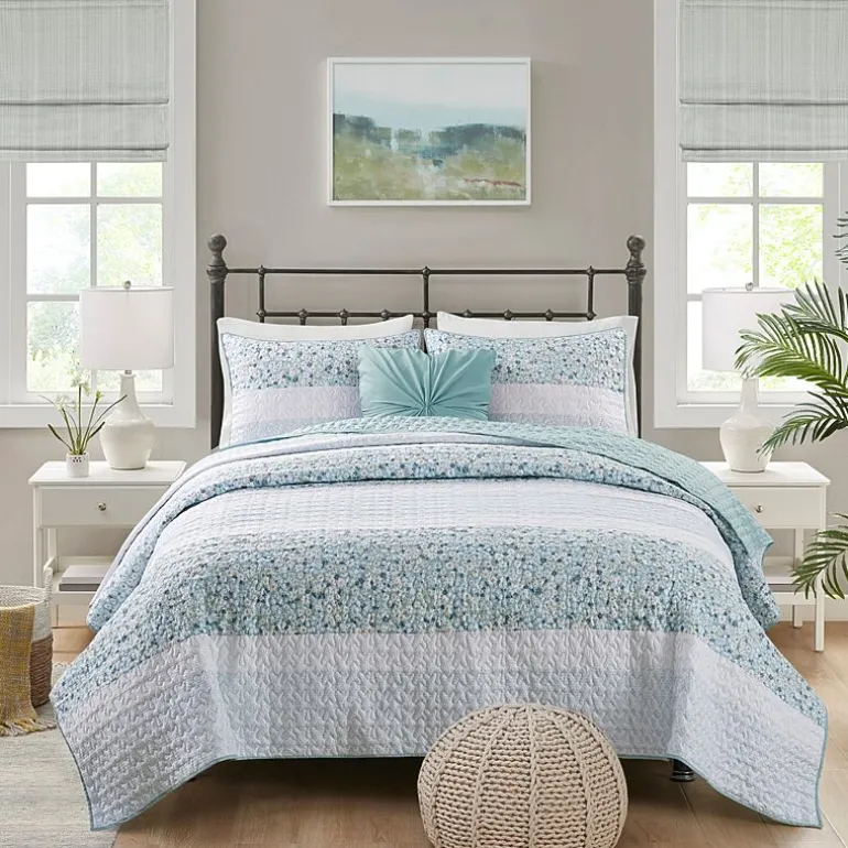 Madison Park Evian Seersucker 4-pc. Hypoallergenic Quilt Set