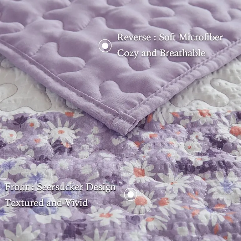 Madison Park Evian Seersucker 4-pc. Hypoallergenic Quilt Set