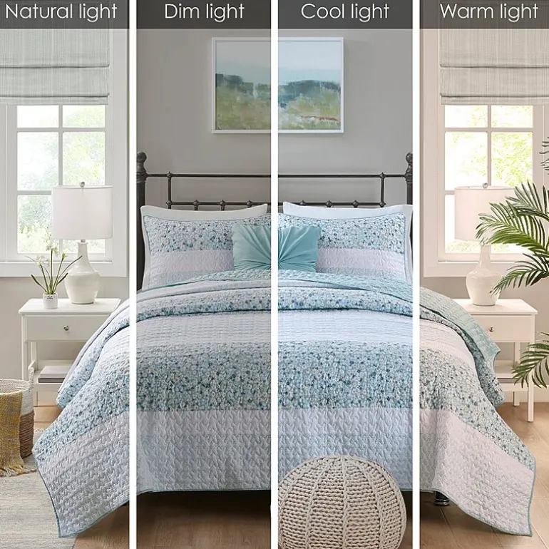 Madison Park Evian Seersucker 4-pc. Hypoallergenic Quilt Set