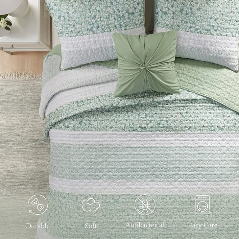 Madison Park Evian Seersucker 4-pc. Hypoallergenic Quilt Set