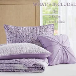 Madison Park Evian Seersucker 4-pc. Hypoallergenic Quilt Set